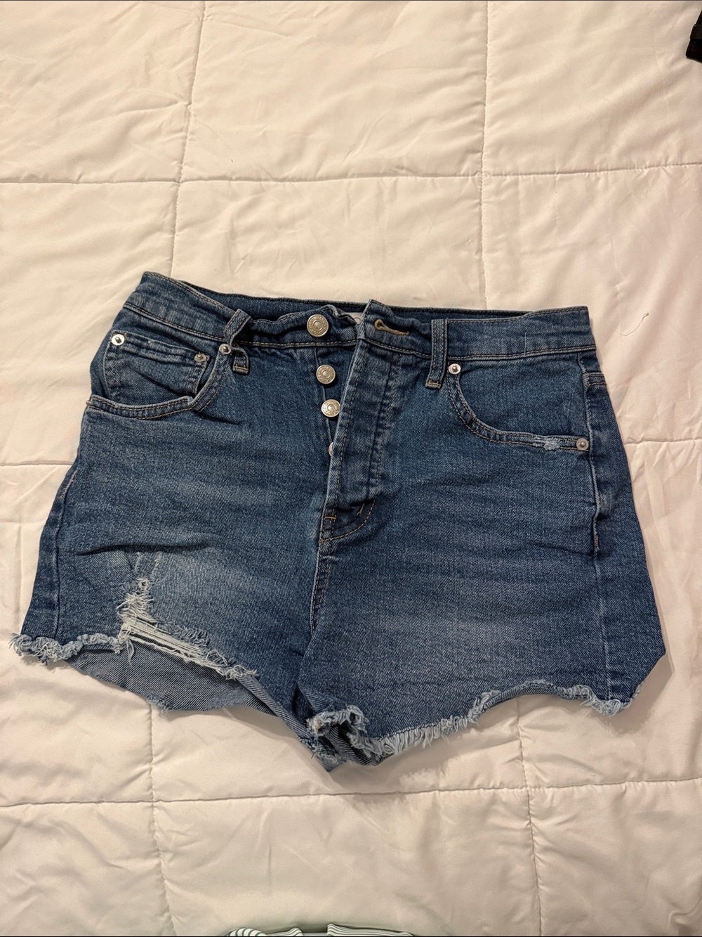 Jessica Simpson Denim High-Waist Distressed Women’s Shorts - Blue